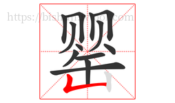 罂字的第13画:𠃊,竖折