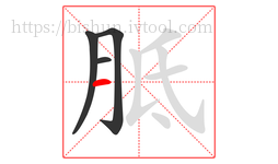 胝字的第4画:一,横