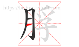 脬字的第4画:一,横