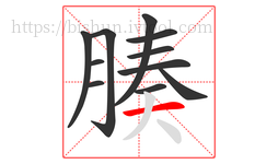 腠字的第11画:一,横