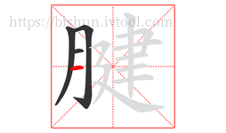 腱字的第4画:一,横