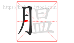 腽字的第4画:一,横
