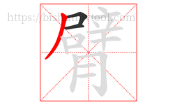 臂字的第3画:丿,撇