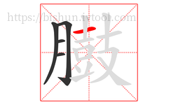 臌字的第5画:一,横