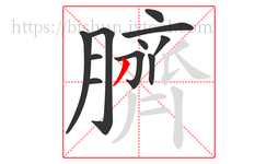 臍字的第11画:丿,撇