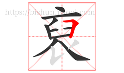 裒字的第10画:𠄌,竖提