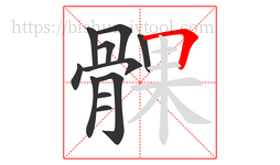 髁字的第11画:𠃍,横折