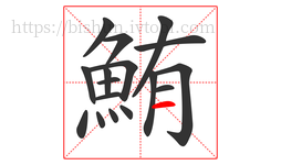 鮪字的第17画:一,横