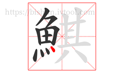 鯕字的第11画:丶,点