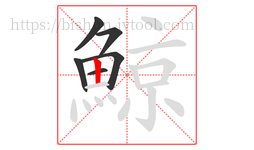 鯨字的第6画:丨,竖