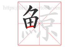 鯨字的第7画:一,横