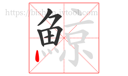 鯨字的第8画:丶,点
