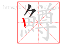 鱒字的第3画:丨,竖