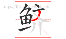 鲚字的第11画:丿,撇