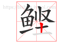 鲣字的第14画:丨,竖