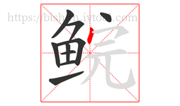 鲩字的第10画:丶,点