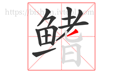 鳍字的第13画:丿,撇