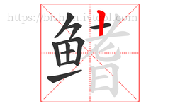 鳍字的第10画:丨,竖