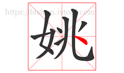 姚字的第9画:丶,点
