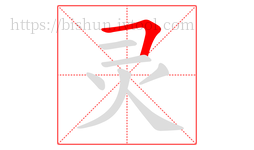 灵字的第1画:𠃍,横折