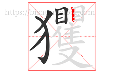 玃字的第9画:丨,竖